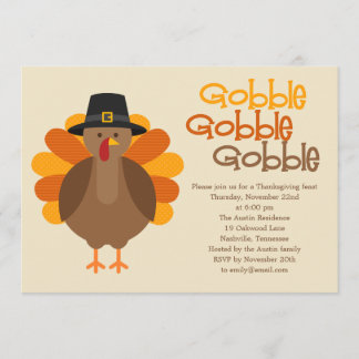 Gobble Gobble-Erntedank-Party Einladung