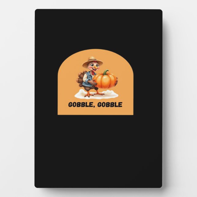 Gobble, Gobble Erntedank Türkei mit Pumpkin Cl Fotoplatte (Vorderseite)