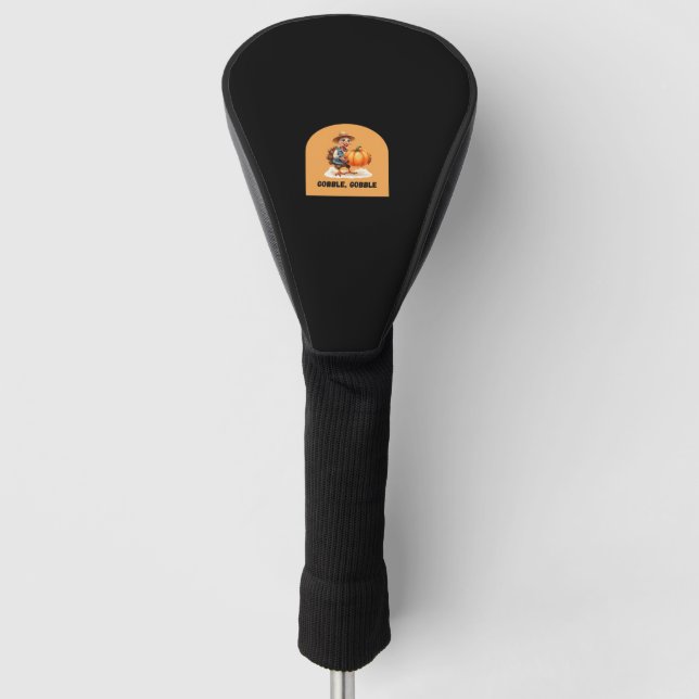 Gobble, Gobble Erntedank Türkei mit Pumpkin Cl Golf Headcover (Vorderseite)