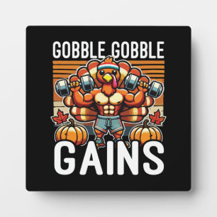 Gobble Gobble Gains - Funny Erntedank Gym Fotoplatte