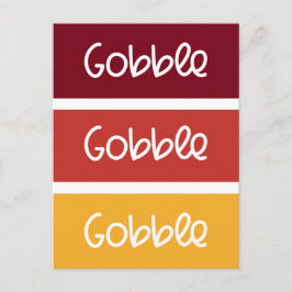 Gobble Gobble Gobble Moderner Erntedank Postkarte