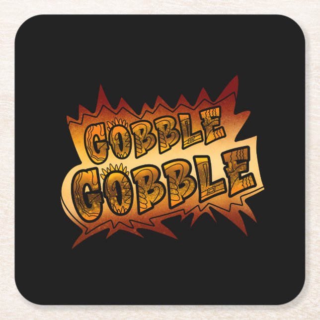 Gobble Gobble Graffiti Paper Rechteckiger Pappuntersetzer (Vorderseite)