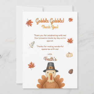 Gobble Gobble Kleiner Truthahn Geburtstag Dankeskarte