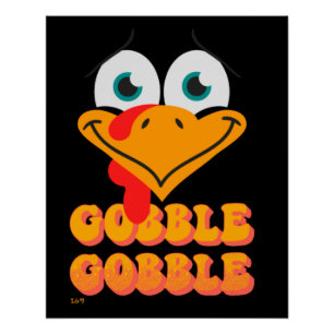 GOBBLE GOBBLE lustiger Erntedank Poster