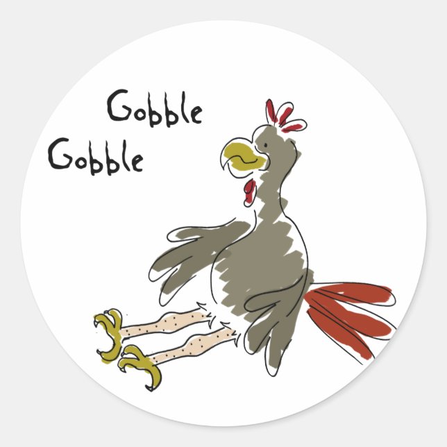 Gobble Gobble Runder Aufkleber (Vorderseite)