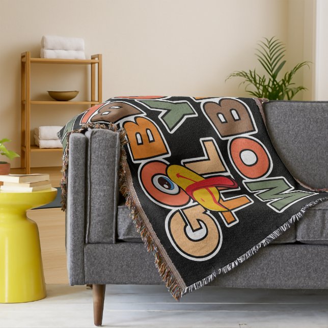 Gobble Gobble Till You Wobble Funny Thanksgiving Decke (Von Creator hochgeladen)