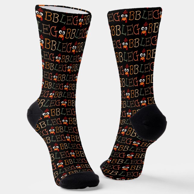 Gobble Gobble Till You Wobble Funny Thanksgiving Socken (Gewinkelt)