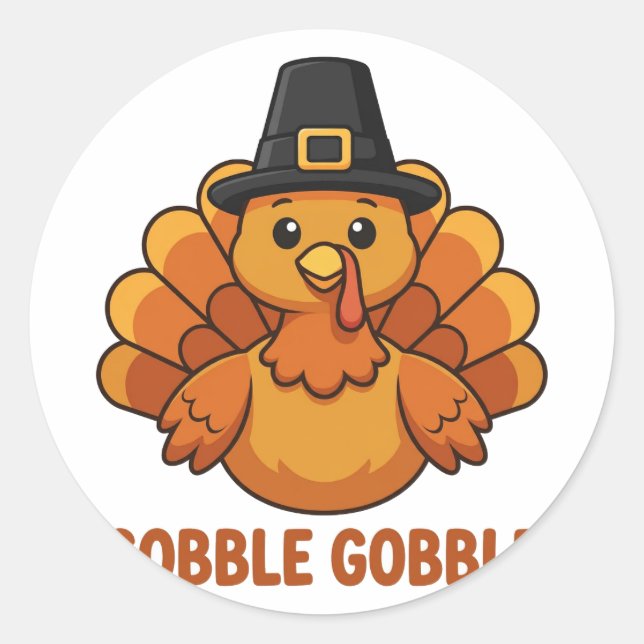 Gobble Gobble Truthahn Aufkleber (Vorderseite)