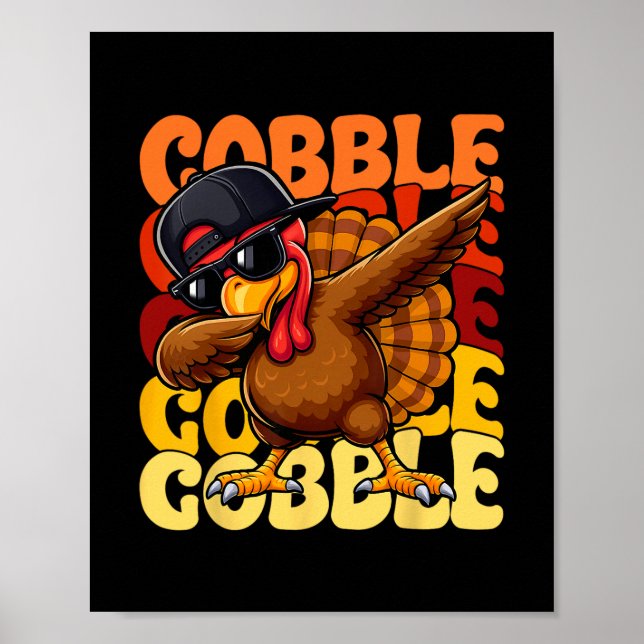 Gobble Gobble Truthahn Tag Frohes Erntedankfest Mä Poster (Vorne)