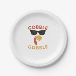 Gobble Gobble Türkei Erntedank Day Gaben Vintag Pappteller