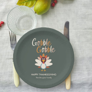 Gobble Gobble Türkei Erntedank Party Teller