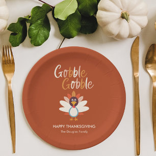 Gobble Gobble Türkei Erntedank Party Teller