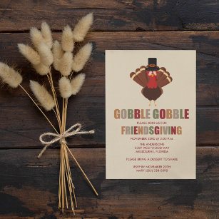 Gobble Gobble Türkei Freundliches Dinner einladen Einladung