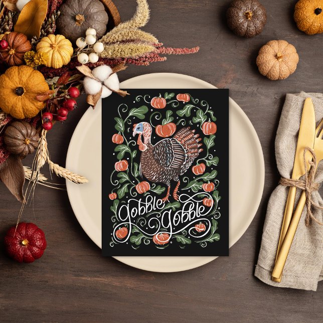 Gobble Gobble Turkey Thanksgiving Feiertagspostkarte (Von Creator hochgeladen)