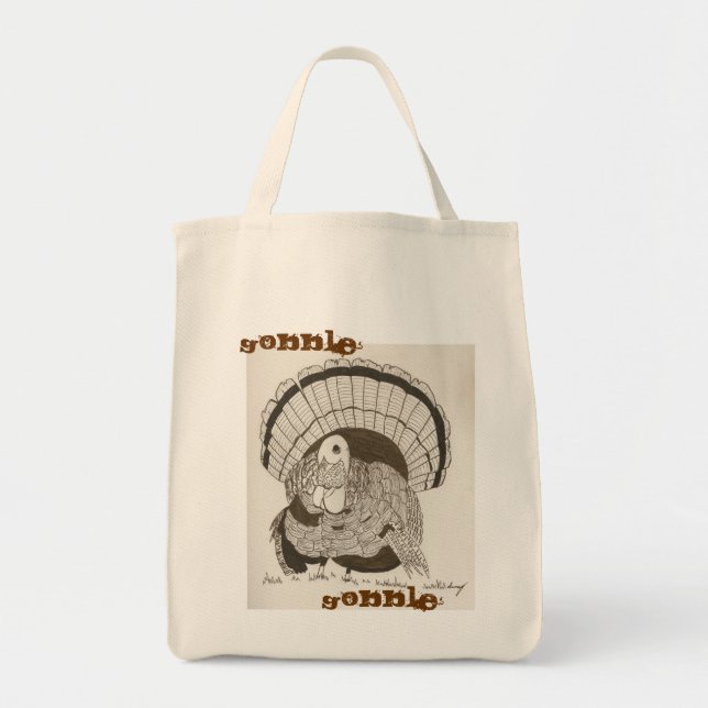 Gobble Gobble Turkey Tote Tag Tragetasche (Vorne)