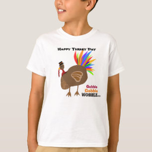 Gobble Gobble Wobble Erntedank Männliche Türkei T-Shirt