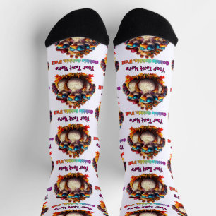 Gobble Gobble Y'all Funky Retro Erntedank Socken