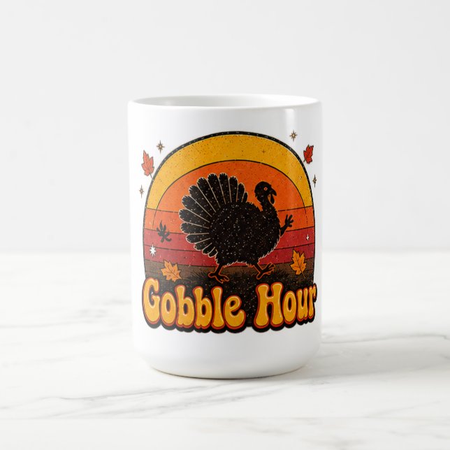 Gobble Hour Truthahn Erntedankfest Design Kaffeetasse (Mittel)