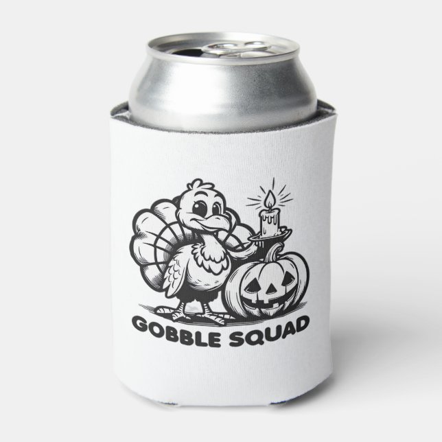 Gobble Squad Funny Erntedank Türkei Design Fan Dosenkühler (Kanne Vorderseite)