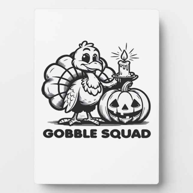 Gobble Squad  Funny Thanksgiving Turkey Design  Fa Fotoplatte (Vorderseite)