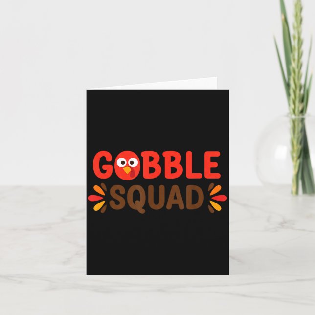 Gobble Squad Thanksgiving Turkey Day Lunch Lady Ca Karte (Vorderseite)