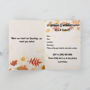 Gobble til we Wobble Einladung