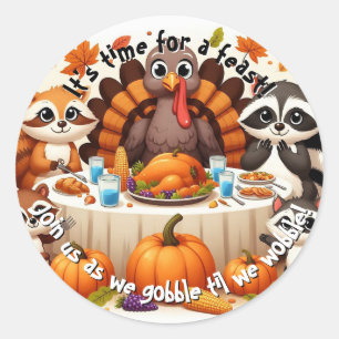 Gobble til we Wobble Runder Aufkleber