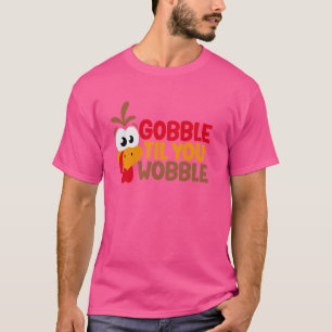 Gobble Til You Wobble lustige Türkei Gesicht Herbs T-Shirt