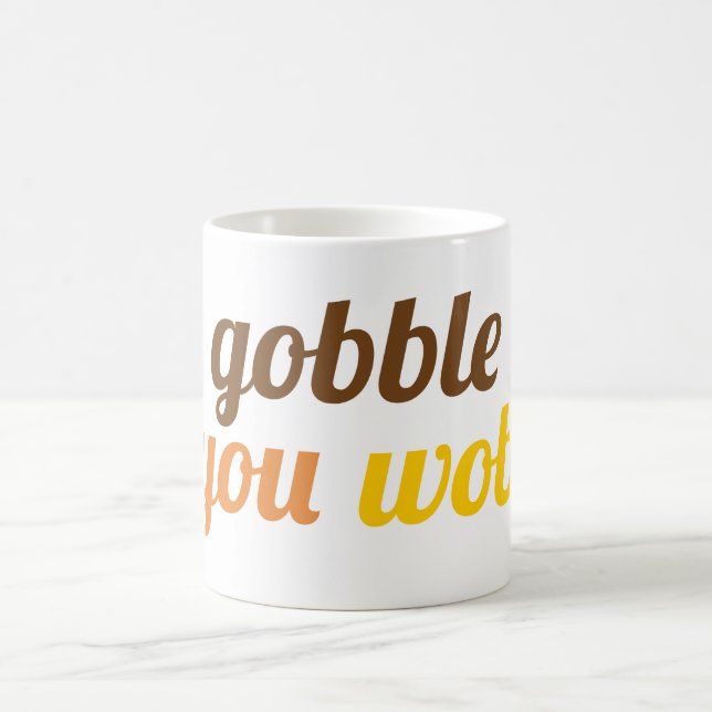 Gobble 'til you wobble typography Friendsgiving Kaffeetasse (Mittel)