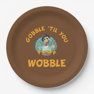 Gobble Til You Wobobobobobbeln Türkei Erntedank Pappteller