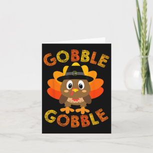 Gobble Turkey Little Boys Girls Kinder Erntedank Karte