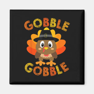 Gobble Turkey Little Boys Girls Kinder Erntedank Magnet