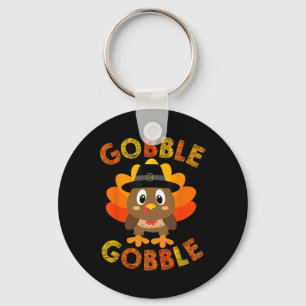 Gobble Turkey Little Boys Girls Kinder Erntedank Schlüsselanhänger