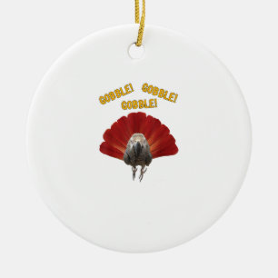 Gobble! Türkischer Erntedank Afrikanischer Grauer Keramik Ornament