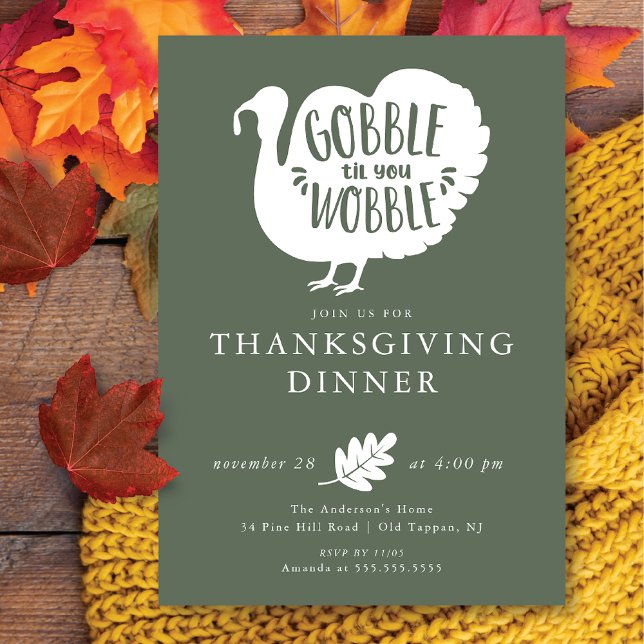 Gobble Wobble Turkey Thanksgiving  Einladung (Von Creator hochgeladen)