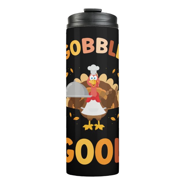 Gobblegool Türkei Erntedank Thermosbecher (Vorderseite)