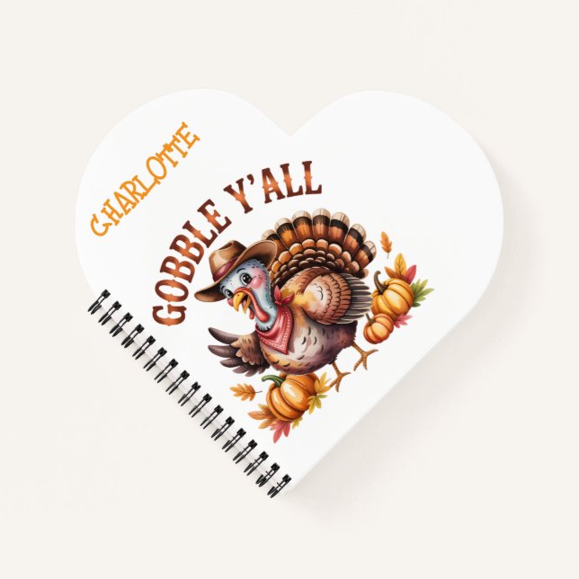 Gobbley'all westlicher Erntedankfest-Style  Notizbuch (Vorderseite)