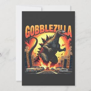 Gobblezilla Spooky Türkei Erntedank Gobble Dankeskarte
