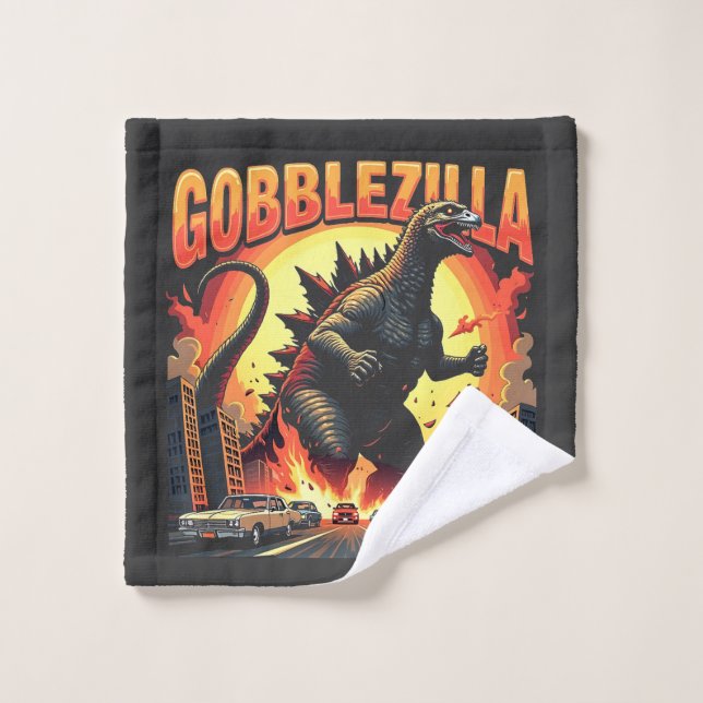 Gobblezilla Spooky Türkei Erntedank Gobble Waschlappen (Waschlappen)