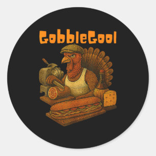 Gobbol Truthahn Tag Erntedankfest Lustig Gobble Da Runder Aufkleber