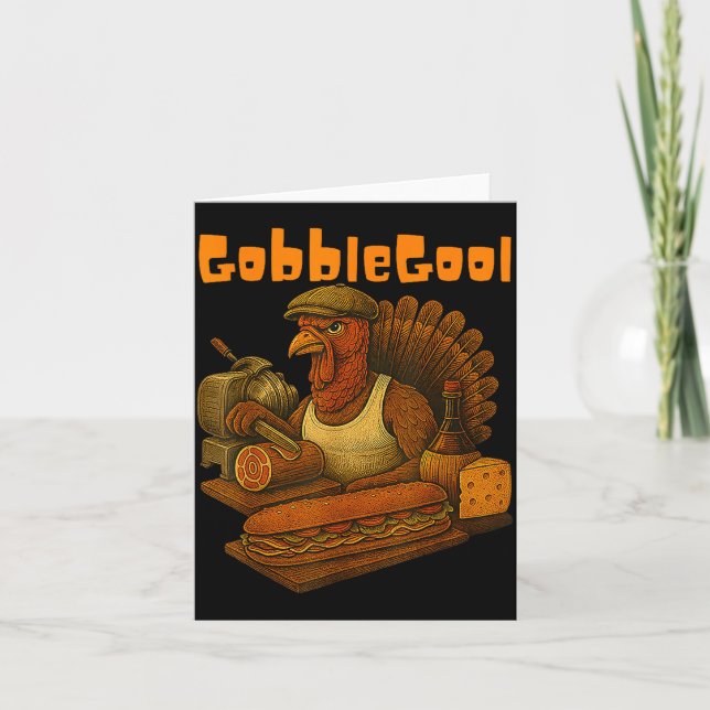 Gobbol Turkey Day Thanksgiving Funny Gobble Thankf Karte (Vorderseite)