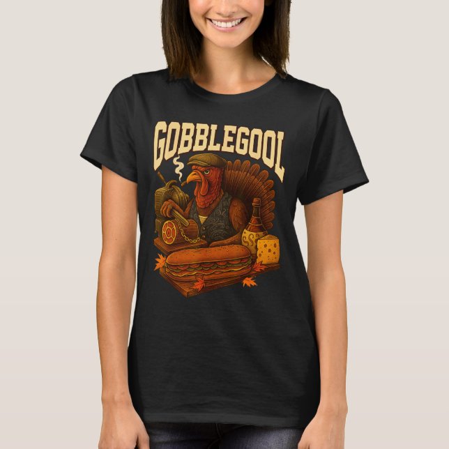 Gobbol Turkey Gobble Gool Thanksgiving Retro  T-Shirt (Vorderseite)