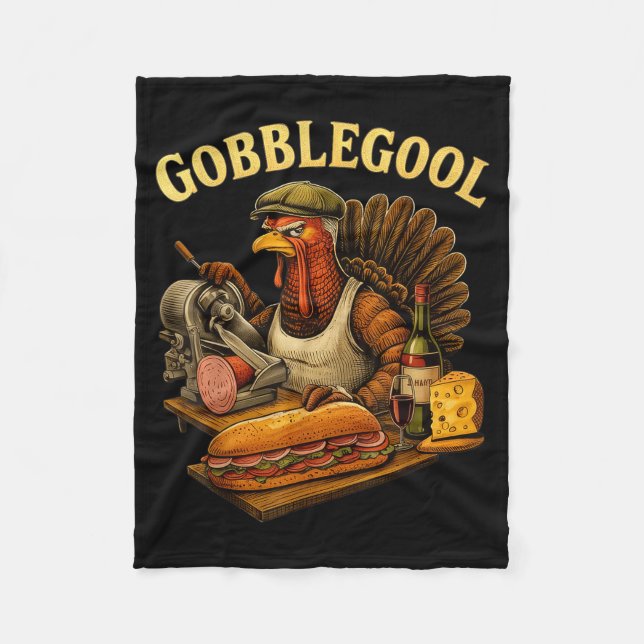Gobbol Turkey Thanksgiving  Fleecedecke (Vorderseite)