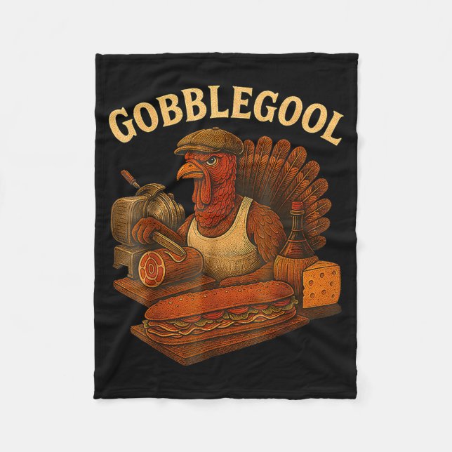 Gobbol Turkey Thanksgiving  Fleecedecke (Vorderseite)