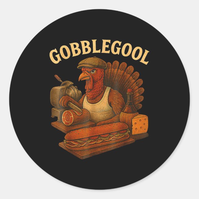 Gobbol Turkey Thanksgiving  Runder Aufkleber (Vorderseite)