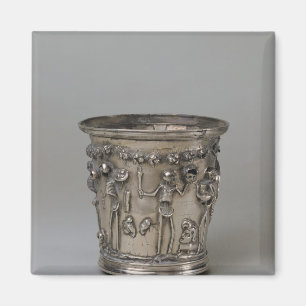 Goblet mit Skeletten mit Masken versehen Magnet