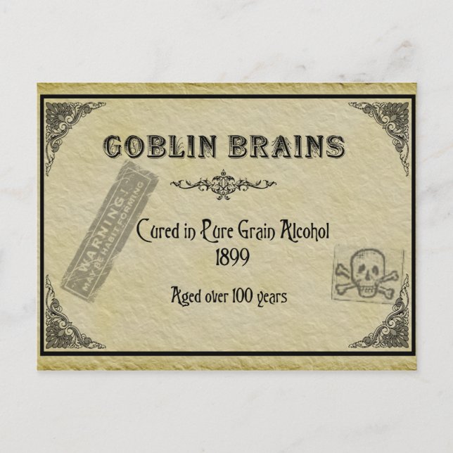 Goblin Brains Rezeptkarte Postkarte (Vorderseite)