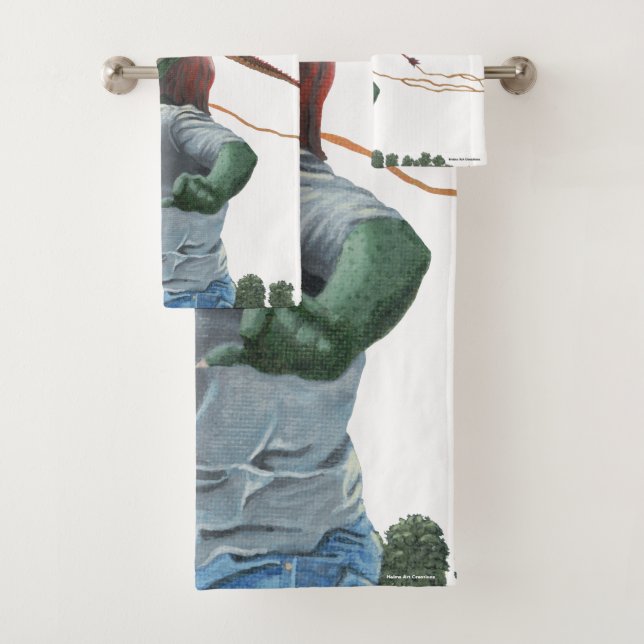 Goblin Child Flying Dragon Drache Drachenfantasie  Badhandtuch Set (Insitu)