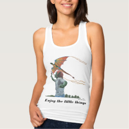 Goblin Child Flying Dragon Drache Fantasy Art Shir Tank Top