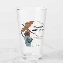 Goblin Flying Dragon Kite Fantasy Drink Glass